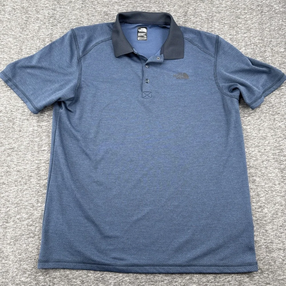 The North‎ Face Polo Shirt Mens Large Blue FlashDry Performance Golf